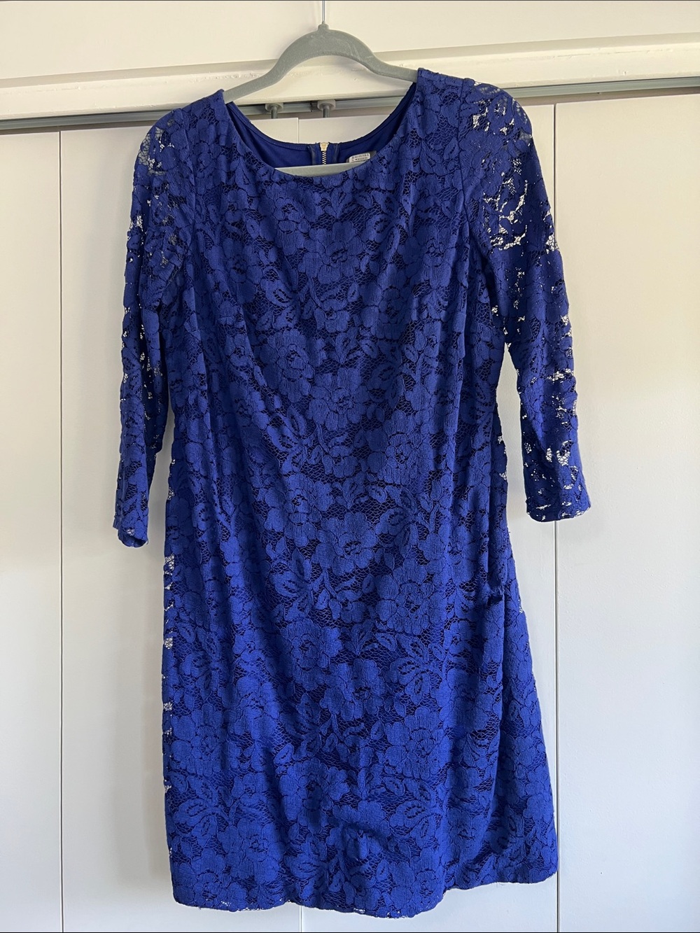Vince Camuto Navy Lace Long Sleeve Dress